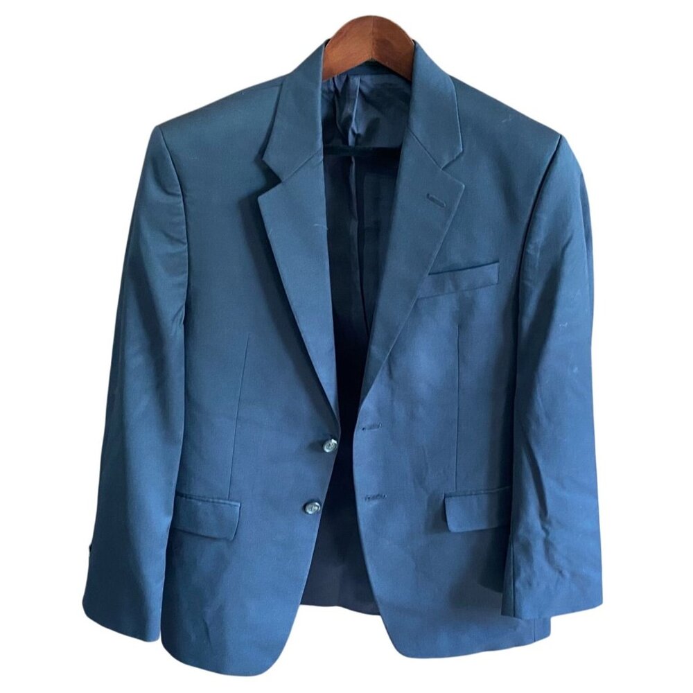Lauren Ralph Lauren Mens Blazer Jacket 38R Black Wool 2-Button Single Breasted